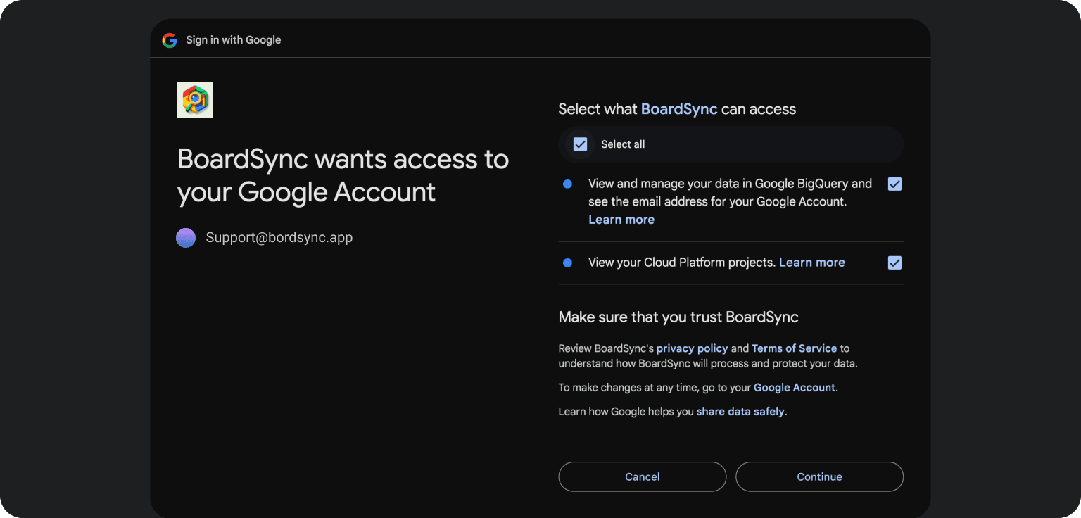 connect google side