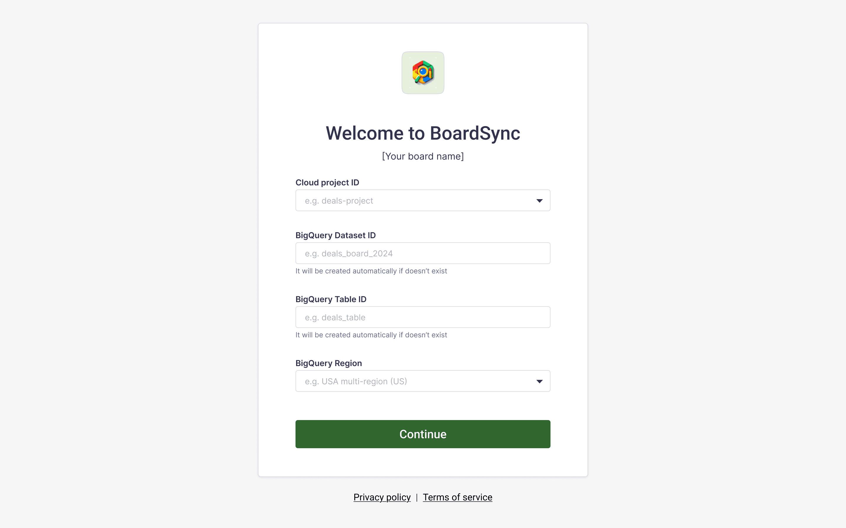 select bigquery region